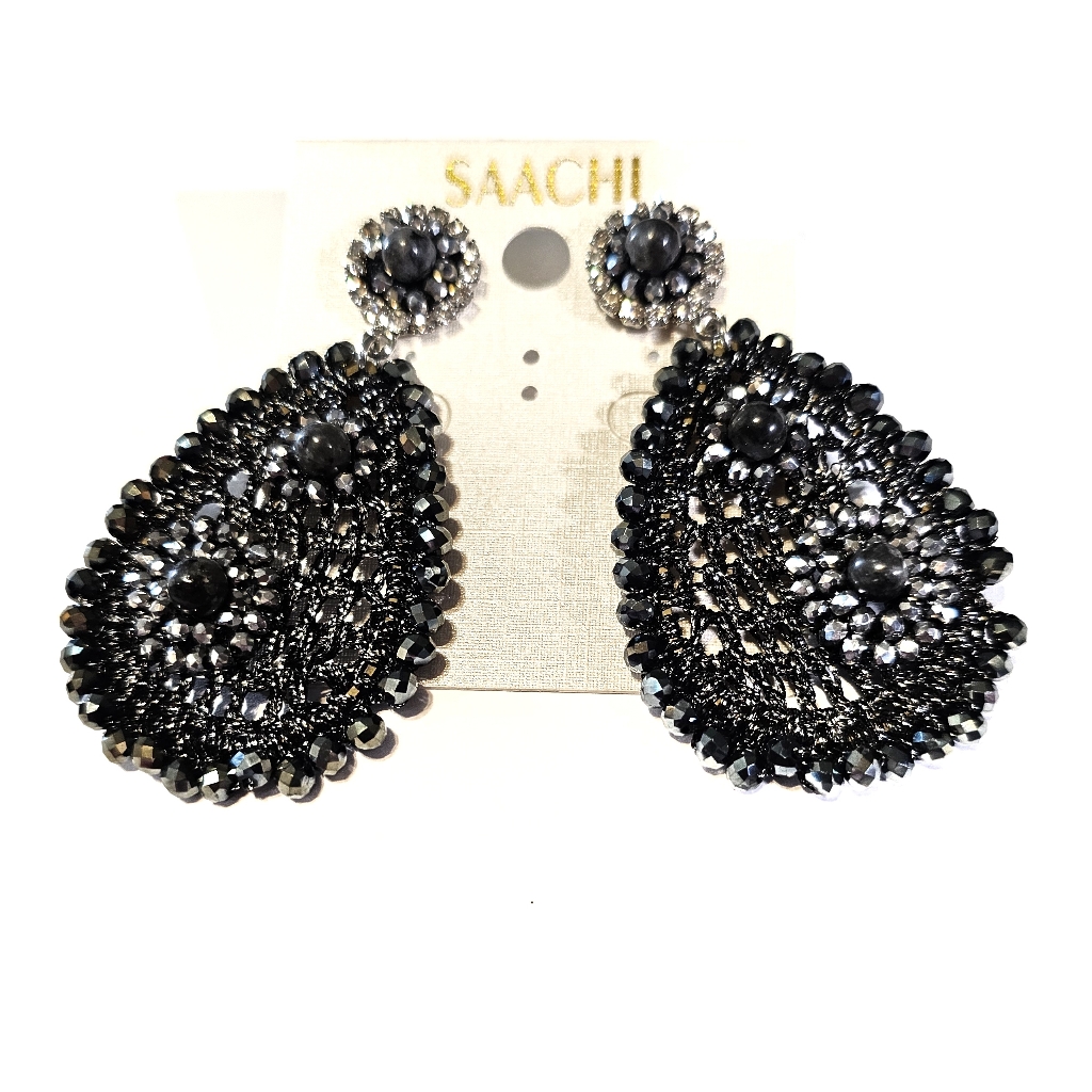 320 Saachi Embellished Crochet Earrings 10$